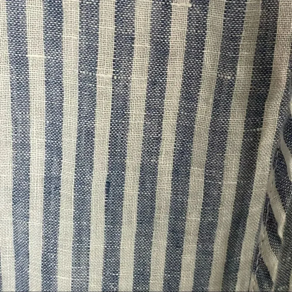 Christian Siriano Linen Striped Sleeveless Tunic Blouse Size Medium